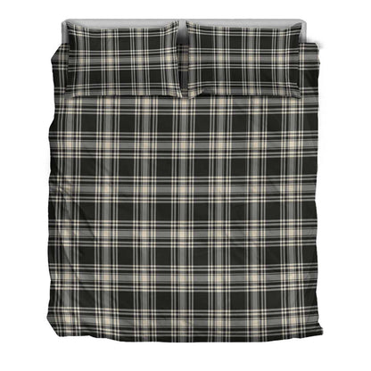 Menzies Black & White Ancient Tartan Plaid Bedding Set