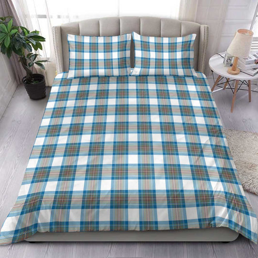 Stewart Muted Blue Tartan Plaid Bedding Set