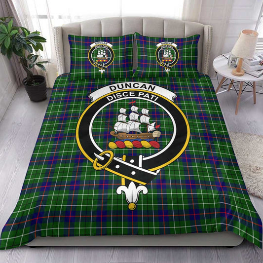 Duncan Modern Tartan Crest Bedding Set