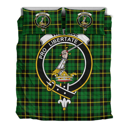 Wallace Hunting Green Tartan Crest Bedding Set