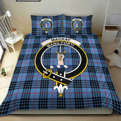 MacKay Blue Tartan Crest Bedding Set