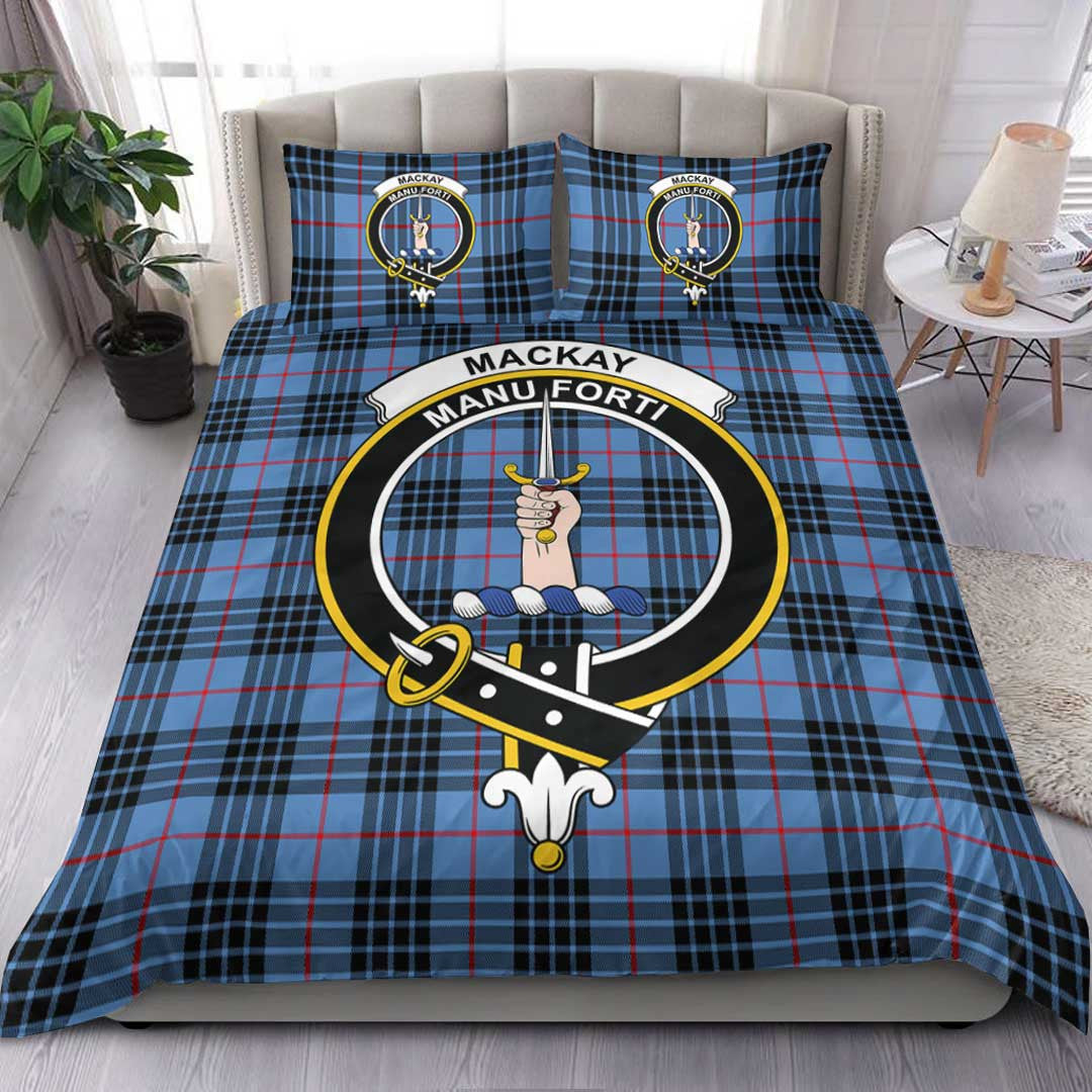 MacKay Blue Tartan Crest Bedding Set