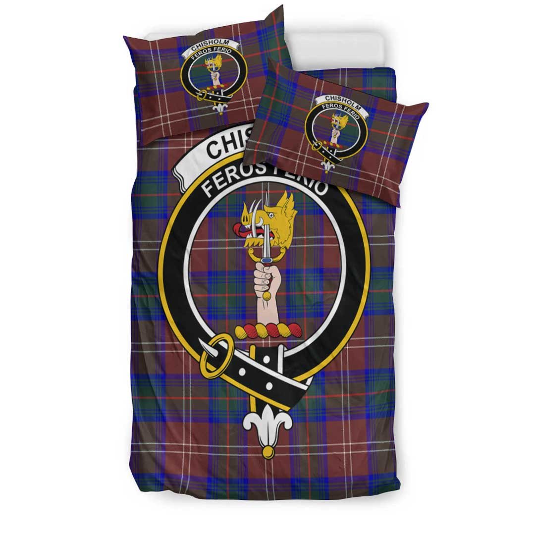 Chisholm Hunting Modern Tartan Crest Bedding Set