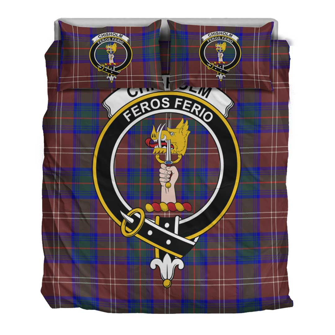 Chisholm Hunting Modern Tartan Crest Bedding Set