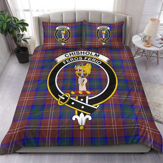 Chisholm Hunting Modern Tartan Crest Bedding Set