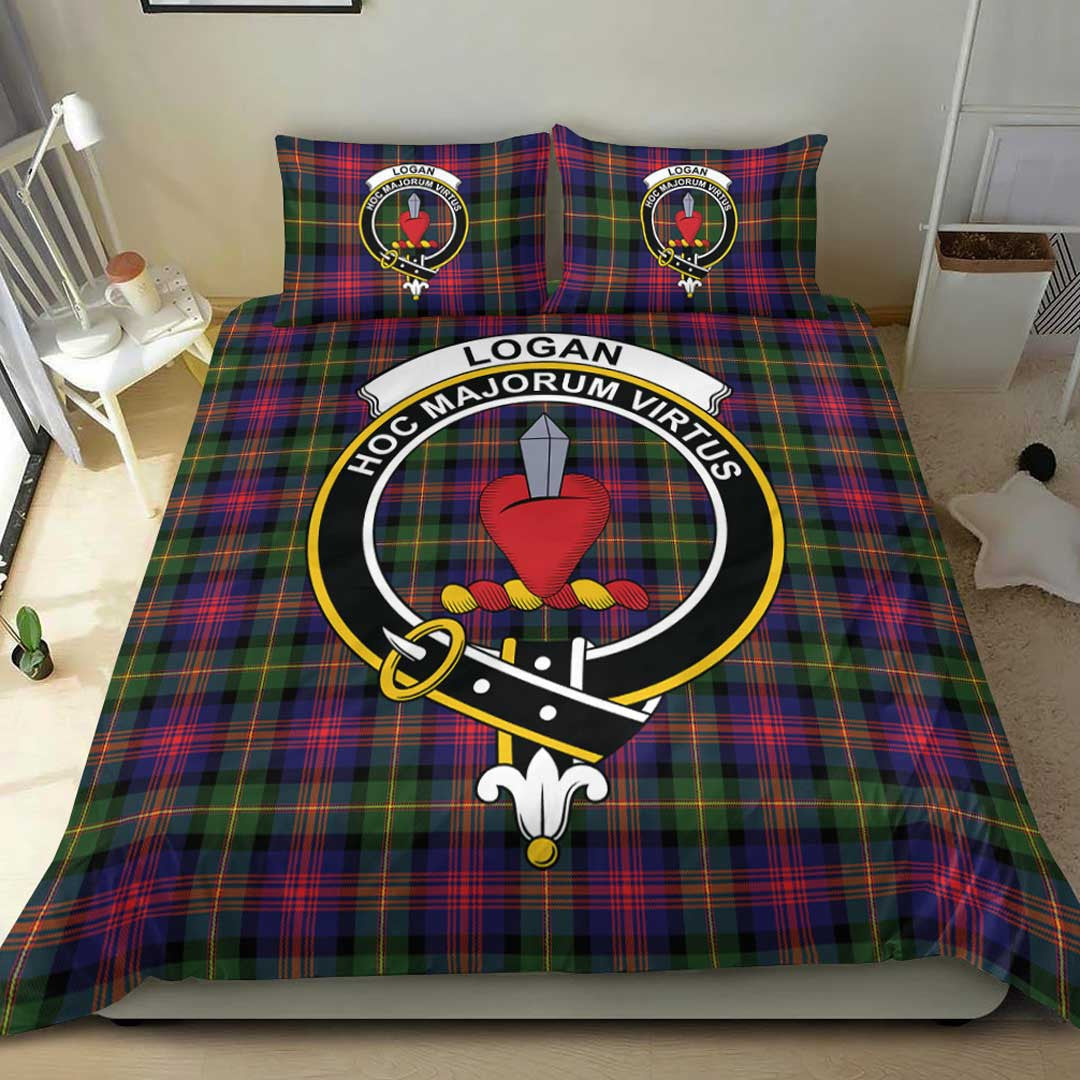 Logan Modern Tartan Crest Bedding Set