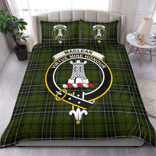 MacLean Hunting Ancient Tartan Crest Bedding Set