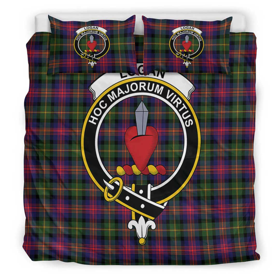 Logan Modern Tartan Crest Bedding Set