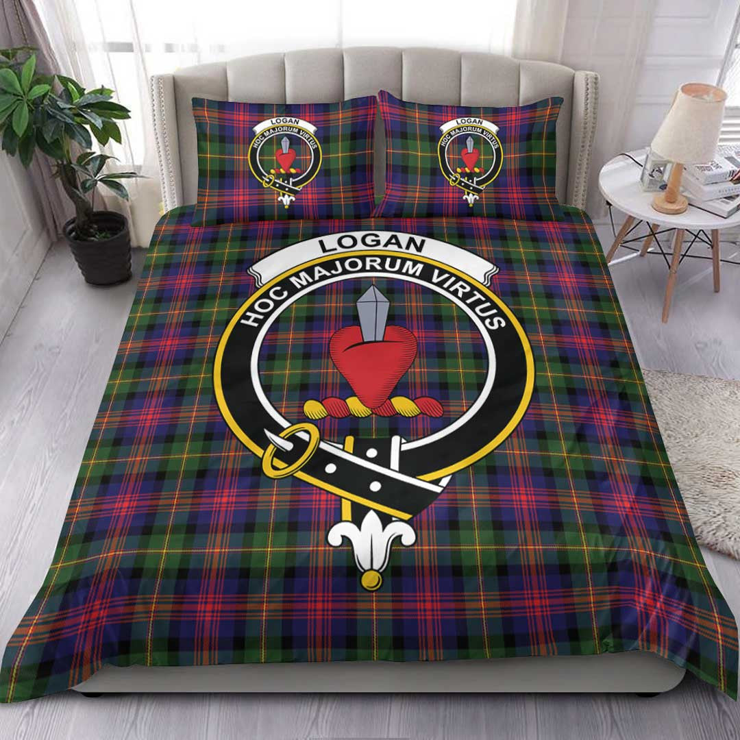 Logan Modern Tartan Crest Bedding Set