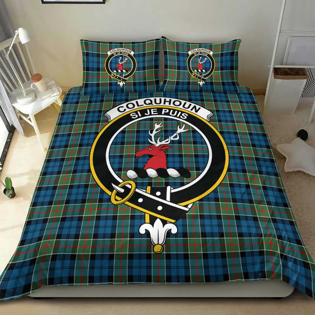 Colquhoun Ancient Tartan Crest Bedding Set