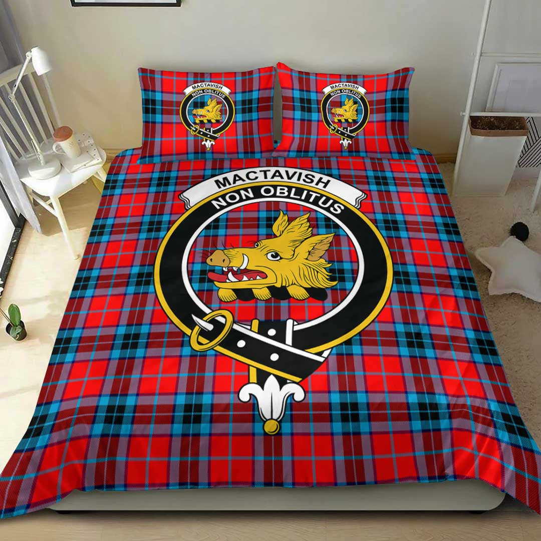 MacTavish Modern Tartan Crest Bedding Set