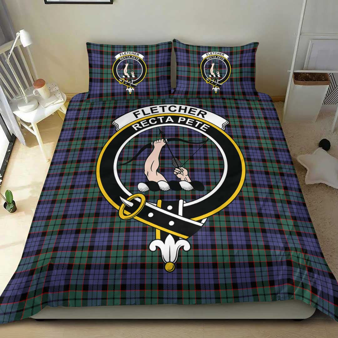 Fletcher Modern Tartan Crest Bedding Set