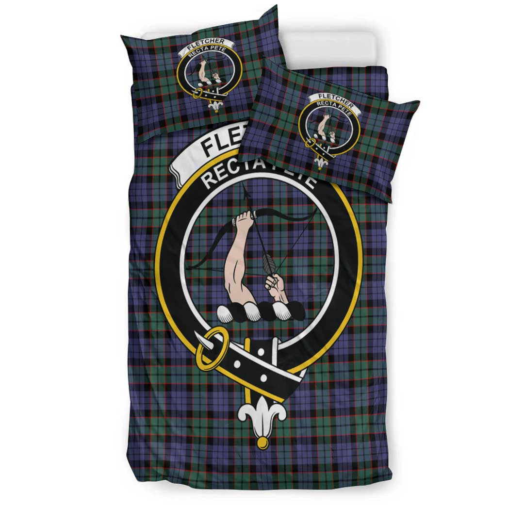 Fletcher Modern Tartan Crest Bedding Set