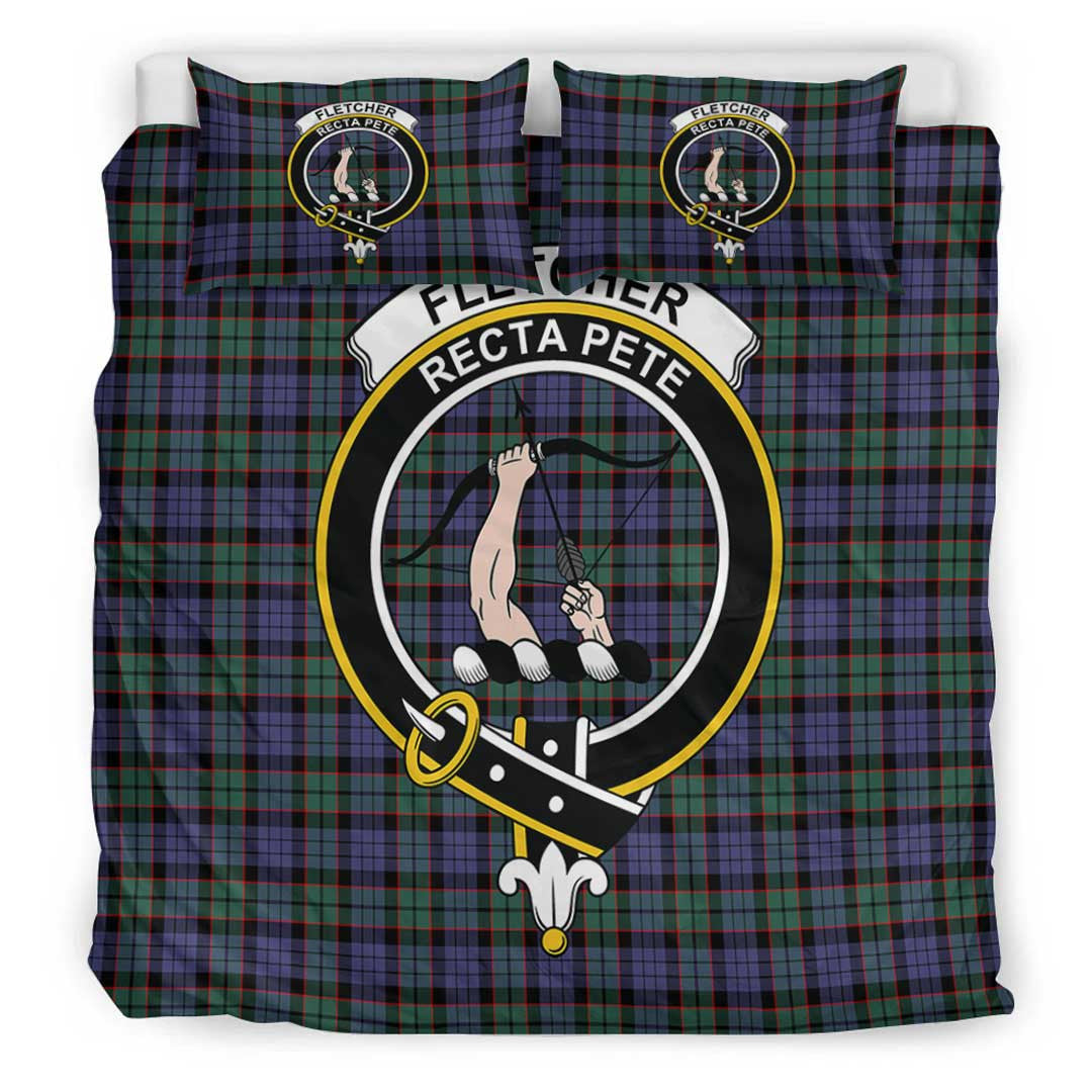 Fletcher Modern Tartan Crest Bedding Set