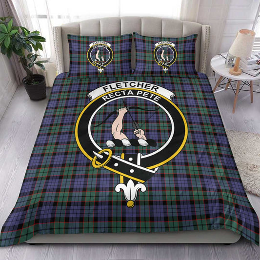 Fletcher Modern Tartan Crest Bedding Set