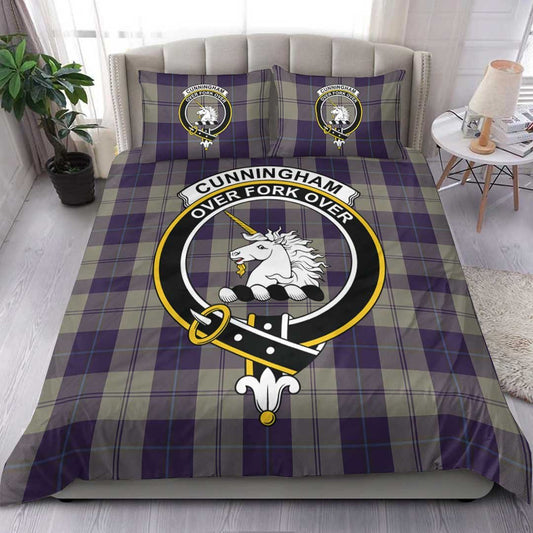 Cunningham Dress Blue Dancers Tartan Crest Bedding Set