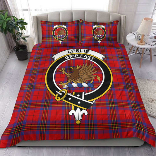 Leslie Modern Tartan Crest Bedding Set