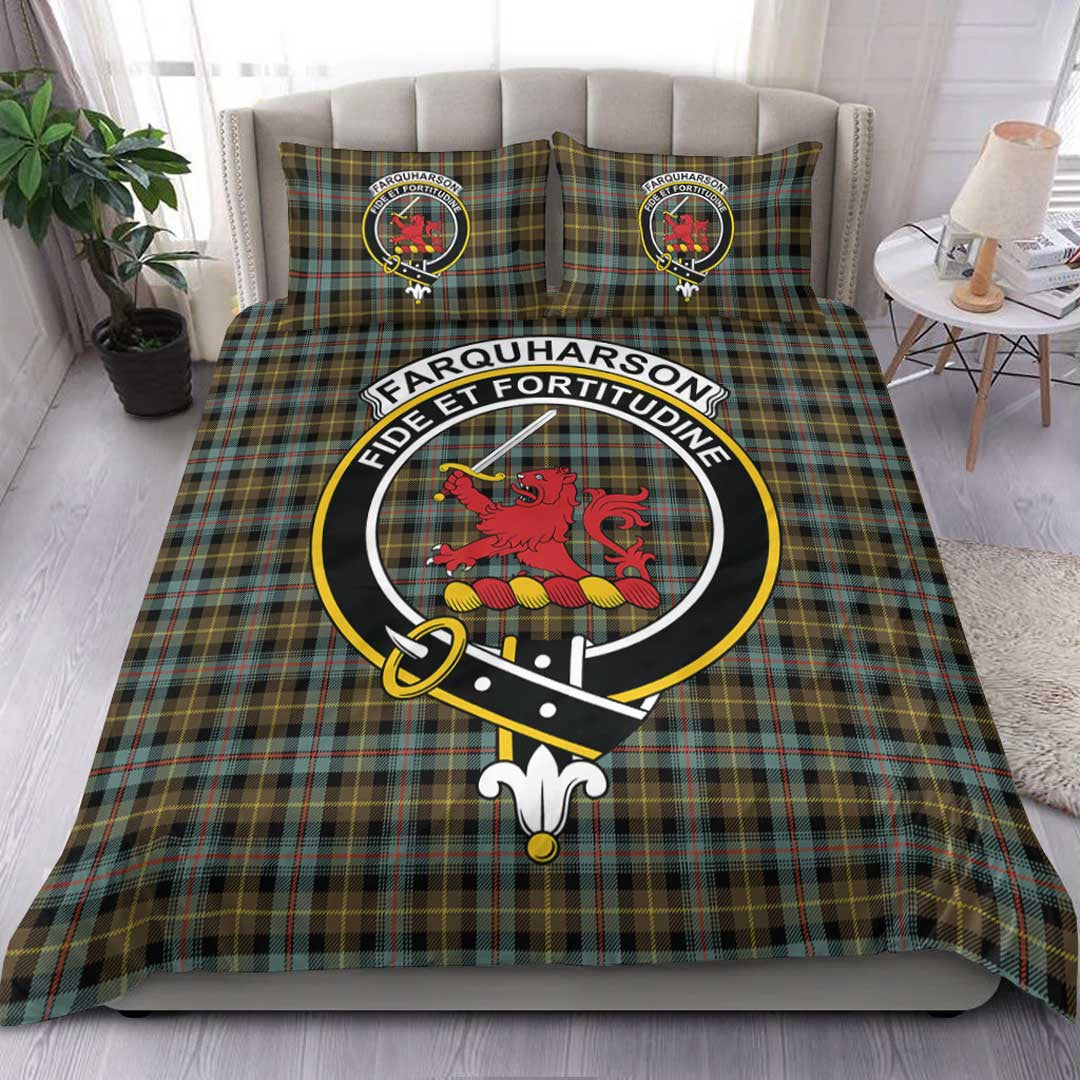 Farquharson Weathered Tartan Crest Bedding Set