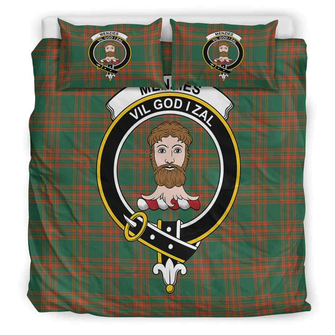 Menzies Green Ancient Tartan Crest Bedding Set