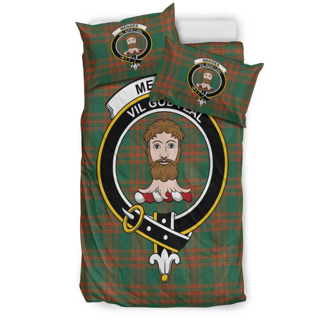 Menzies Green Ancient Tartan Crest Bedding Set