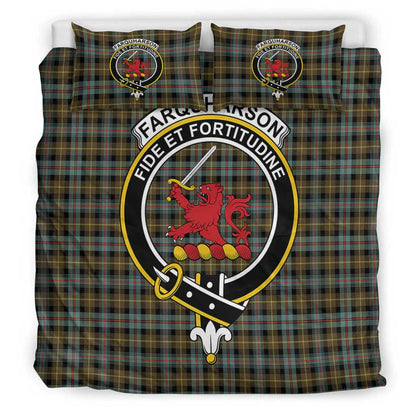 Farquharson Weathered Tartan Crest Bedding Set