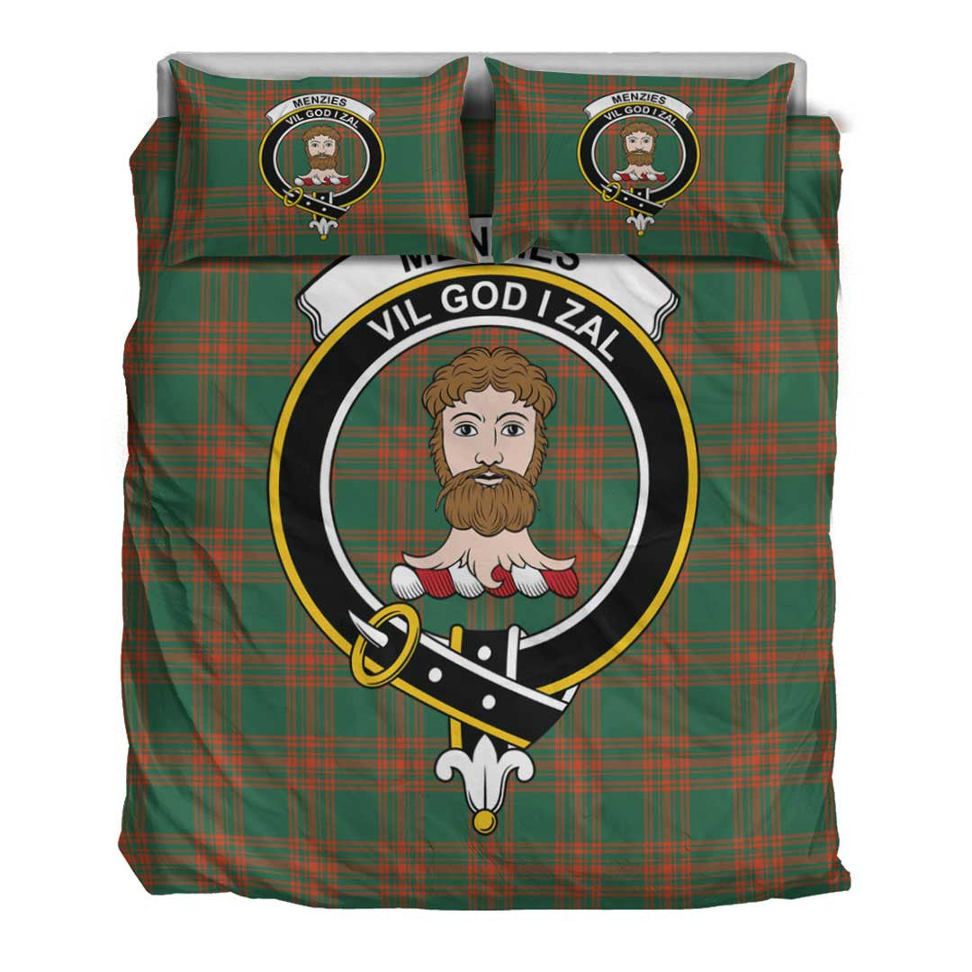 Menzies Green Ancient Tartan Crest Bedding Set