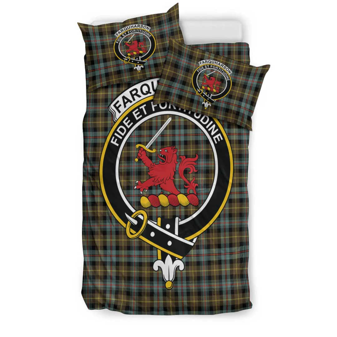 Farquharson Weathered Tartan Crest Bedding Set