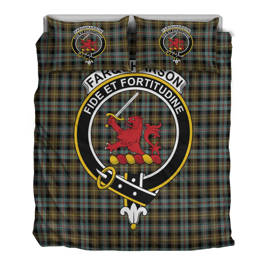 Farquharson Weathered Tartan Crest Bedding Set