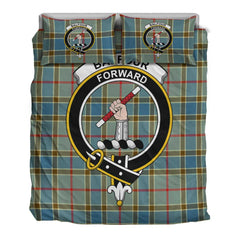 Balfour Blue Tartan Crest Bedding Set