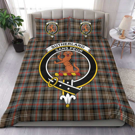 Sutherland Weathered Tartan Crest Bedding Set