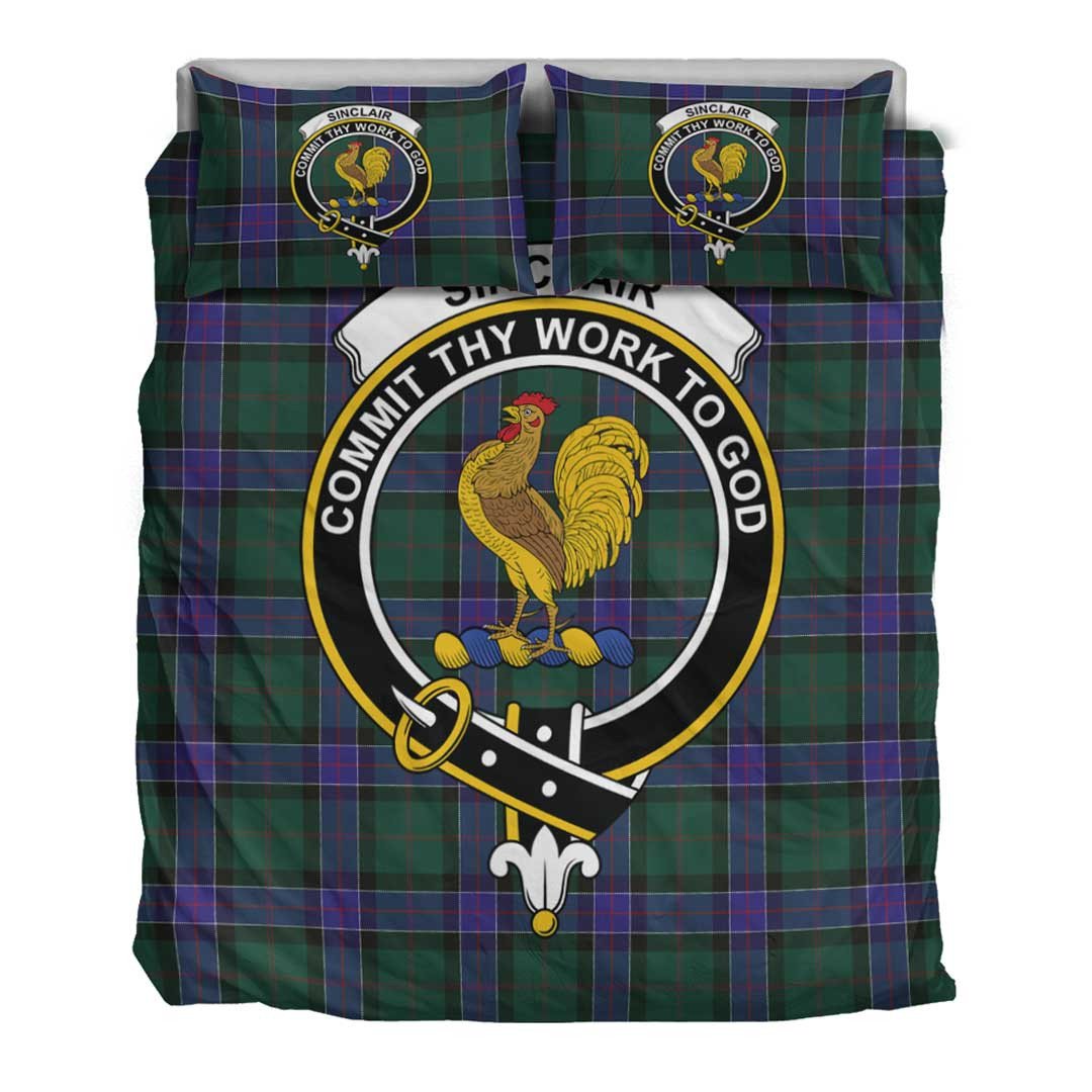 Sinclair Hunting Modern Tartan Crest Bedding Set