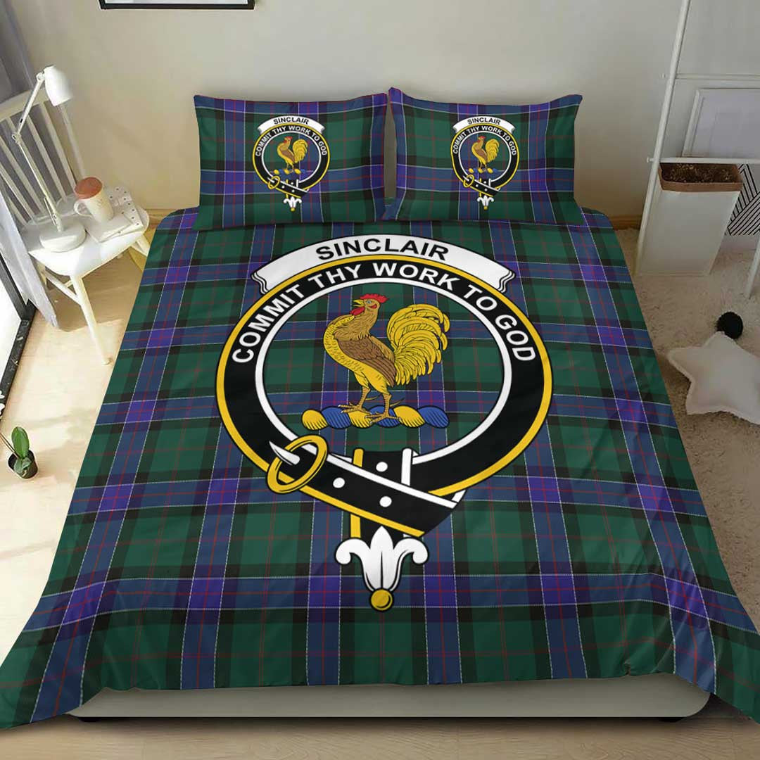 Sinclair Hunting Modern Tartan Crest Bedding Set