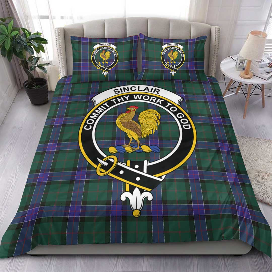 Sinclair Hunting Modern Tartan Crest Bedding Set