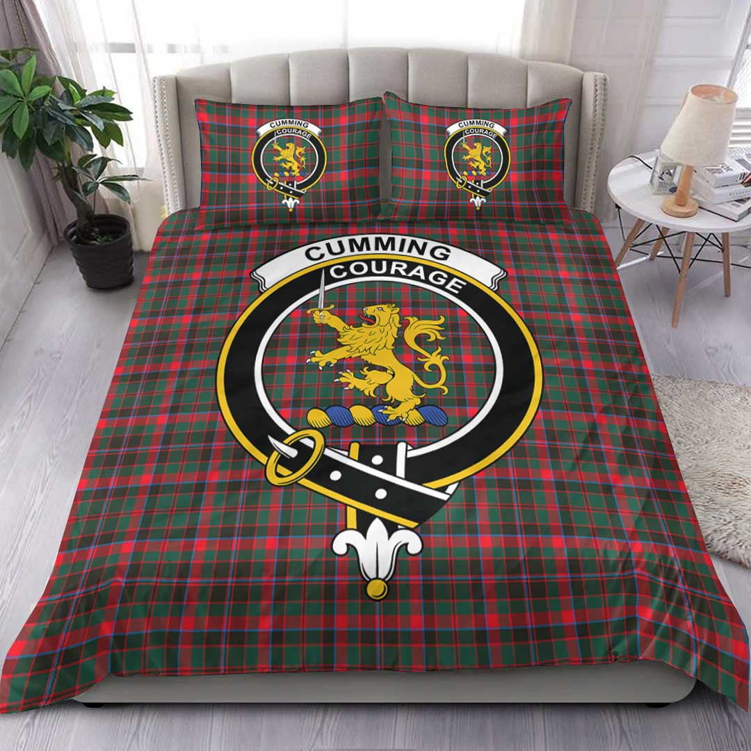 Cumming Hunting Modern Tartan Crest Bedding Set