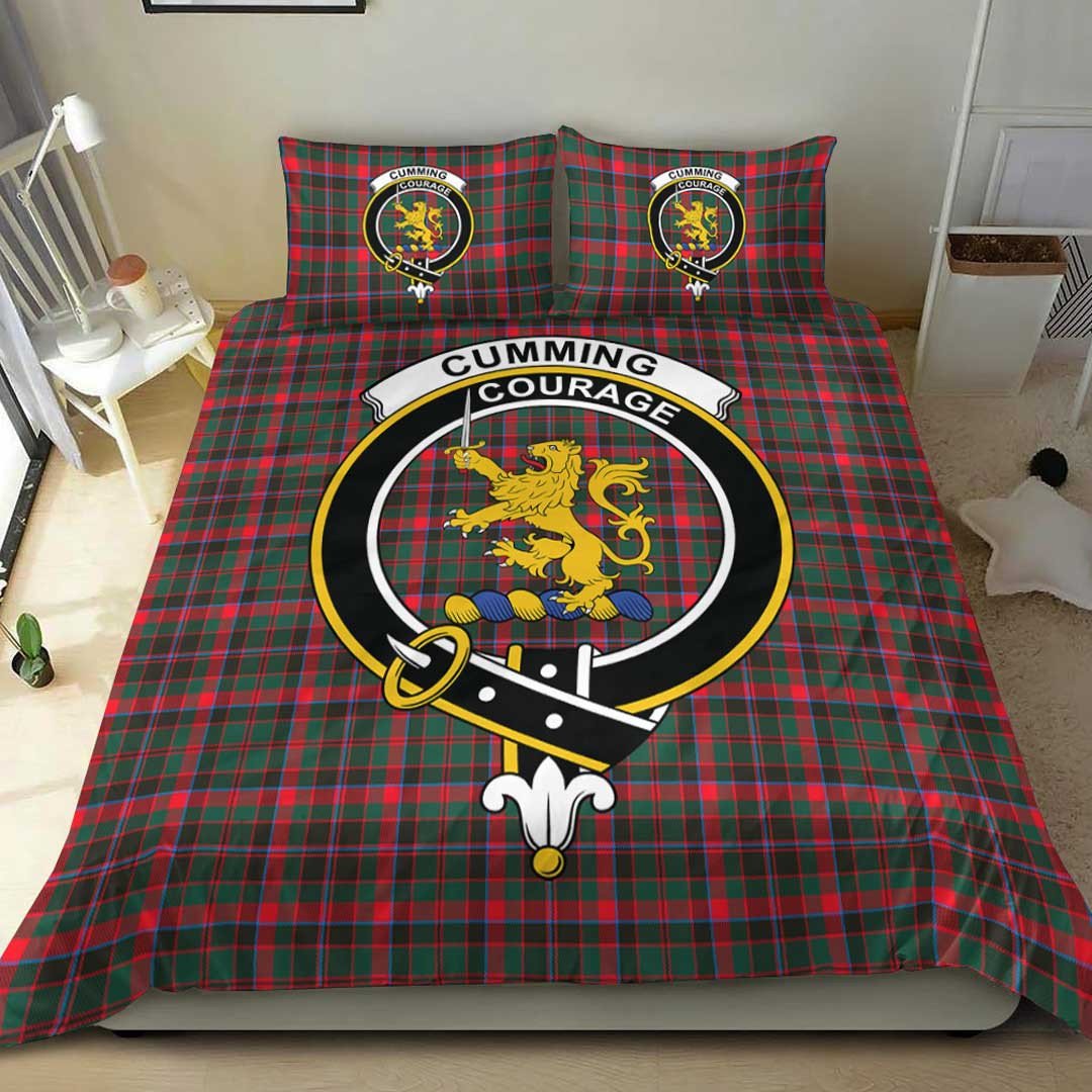 Cumming Hunting Modern Tartan Crest Bedding Set