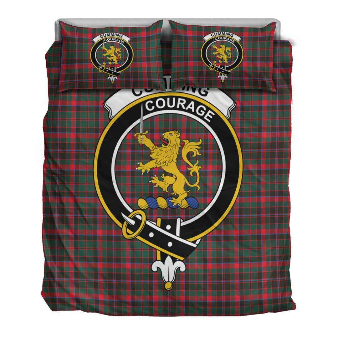 Cumming Hunting Modern Tartan Crest Bedding Set