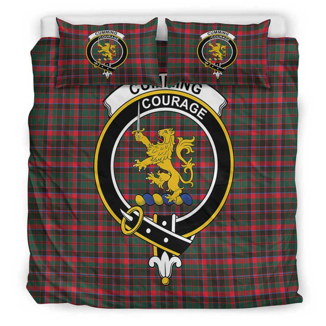 Cumming Hunting Modern Tartan Crest Bedding Set