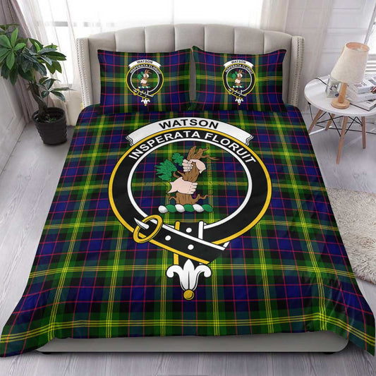 Watson Modern Tartan Crest Bedding Set