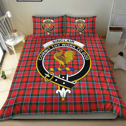 Sinclair Modern Tartan Crest Bedding Set