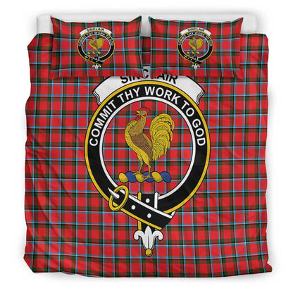 Sinclair Modern Tartan Crest Bedding Set