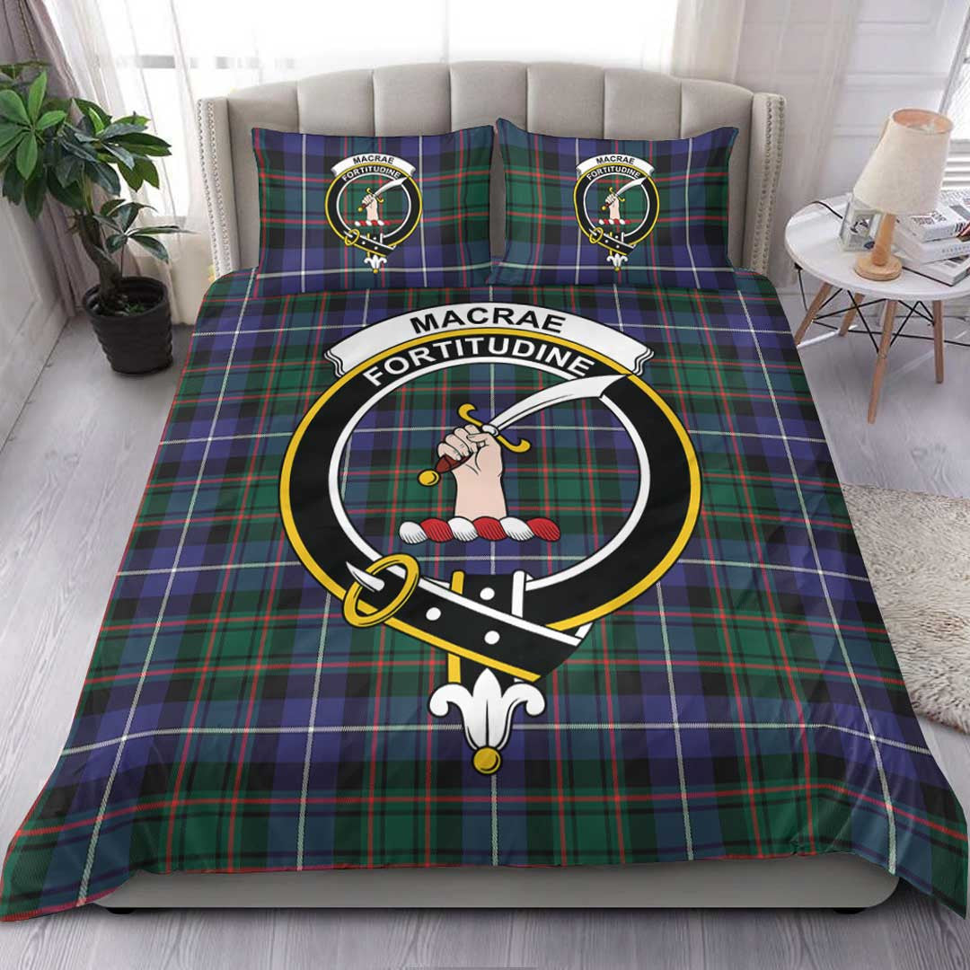 MacRae Hunting Modern Tartan Crest Bedding Set