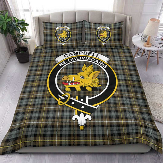 Campbell Argyll Weathered Tartan Crest Bedding Set