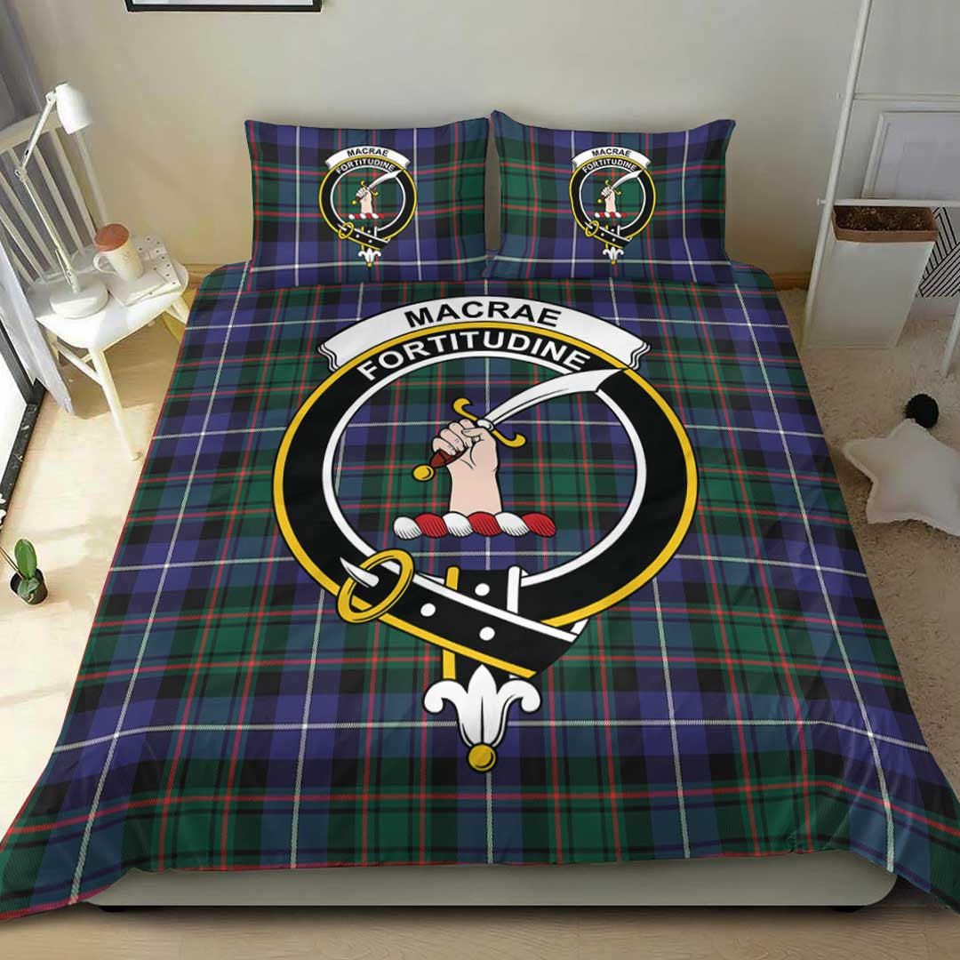 MacRae Hunting Modern Tartan Crest Bedding Set