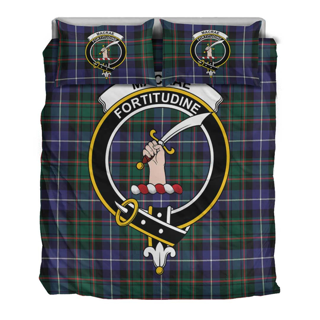MacRae Hunting Modern Tartan Crest Bedding Set
