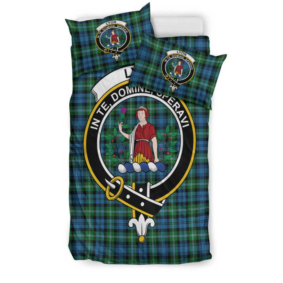 Lyon Clan Tartan Crest Bedding Set