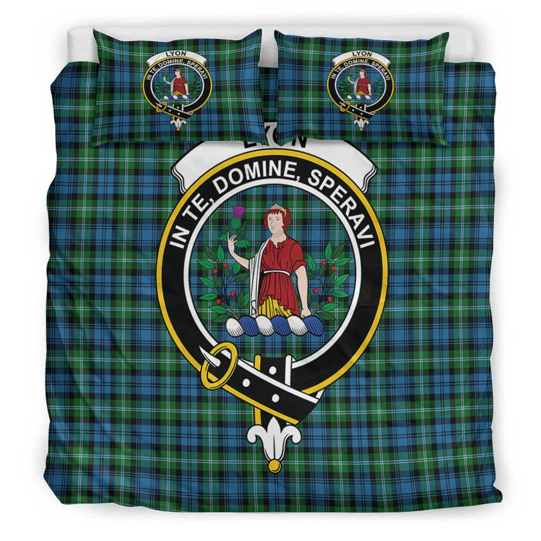 Lyon Clan Tartan Crest Bedding Set