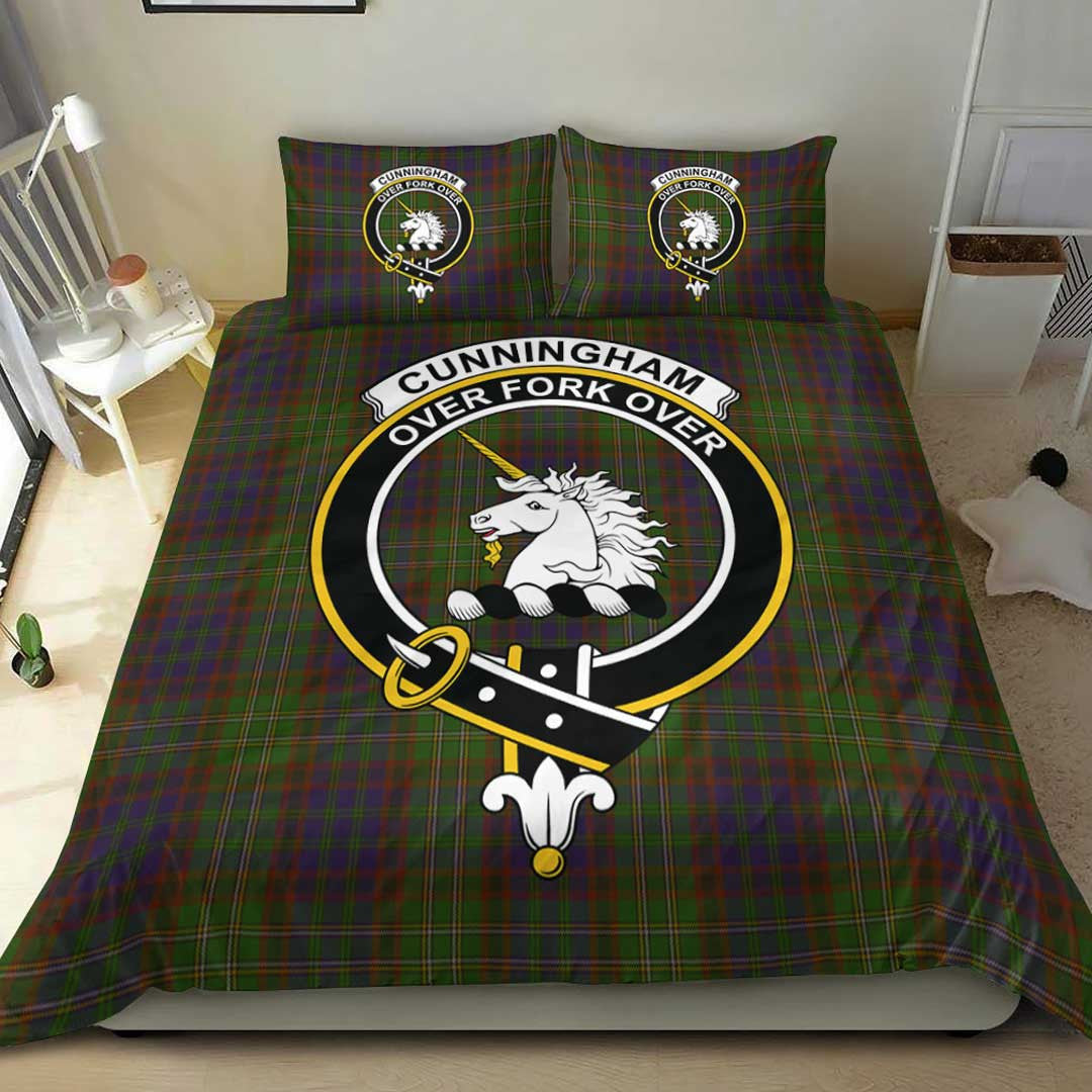 Cunningham Hunting Modern Tartan Crest Bedding Set