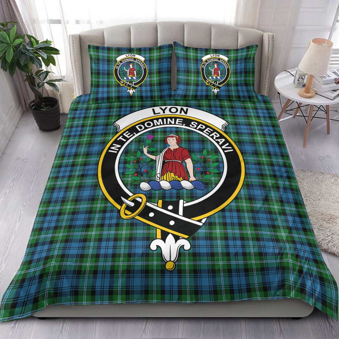 Lyon Clan Tartan Crest Bedding Set