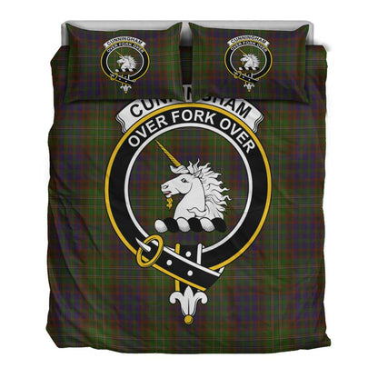 Cunningham Hunting Modern Tartan Crest Bedding Set