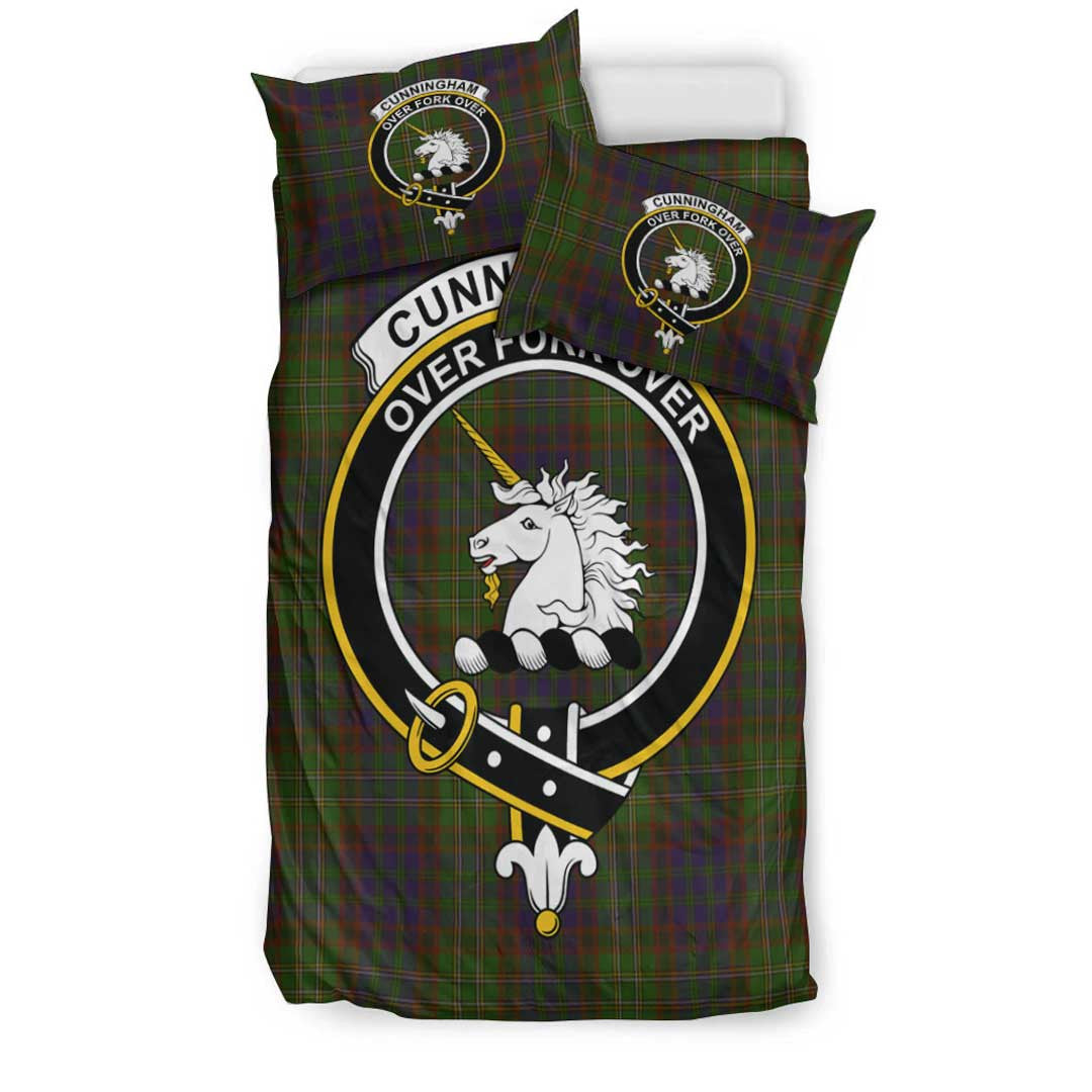 Cunningham Hunting Modern Tartan Crest Bedding Set